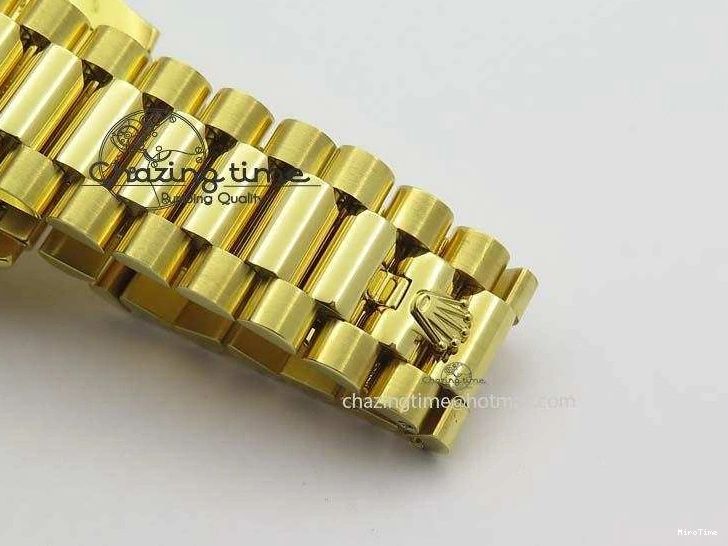 MiroTime 0219 DayDate 40mm BP-Maker 228238 YG Wrapped Gold Roman Dial (Fluted Bezel) On YG Bracelet ETA Attractive 3848
